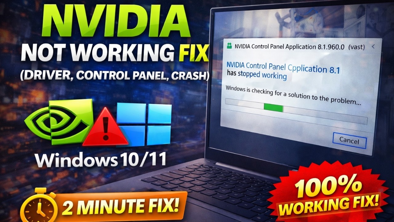 NVIDIA Not Working Fix (Driver, Control Panel, Crash) | 2 Minute Fix ...