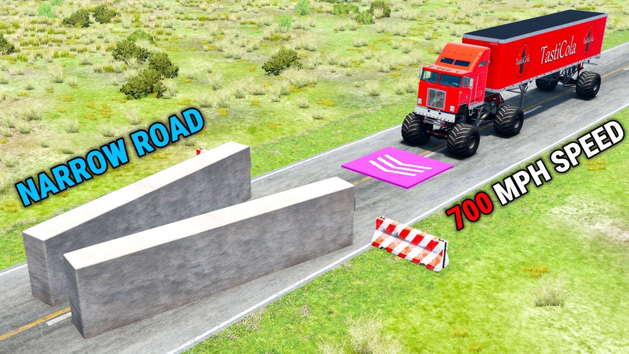 Instant 700 MPH Blast #30 - Cars vs Narrow Road | BeamNG.drive