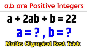Maths Olympiad 🔥 Find The Value of a And b | a,b Are Positive Integers | Jk Campus