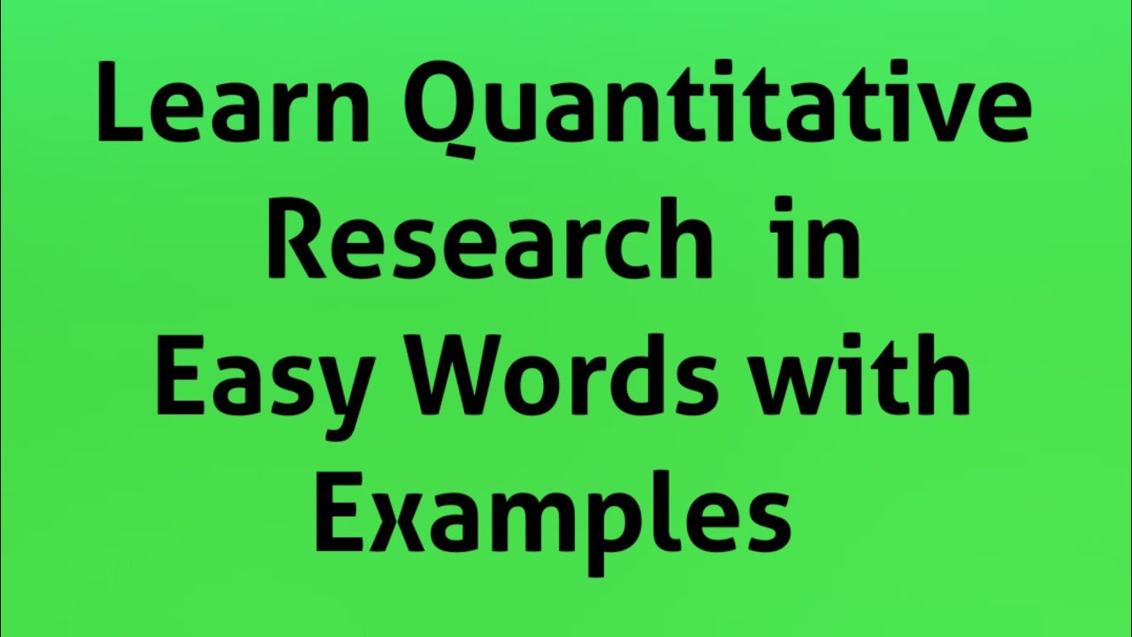 quantitative research example in hindi