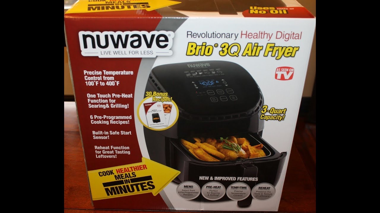 NuWave Brio 3Q Air Fryer Unboxing & First Use 