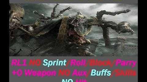 Godrick the Grafted RL1 +0 weapon No sprint/roll/block/parry No hit/aux/buffs/skills Elden Ring Kill