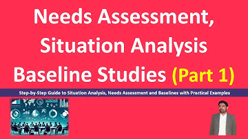 How to Conduct Needs Assessment, Situation Analysis, Baseline Studies | Studies Tutorial Part 1