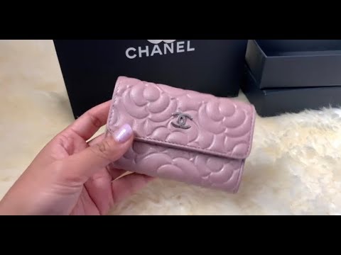 chanel card holder red