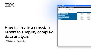 Build Crosstab Reports in IBM Cognos Analytics | Enterprise BI Reporting Tutorial