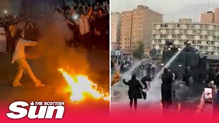Iranian women burn hijabs as protests continue over a woman’s death in morality police custody