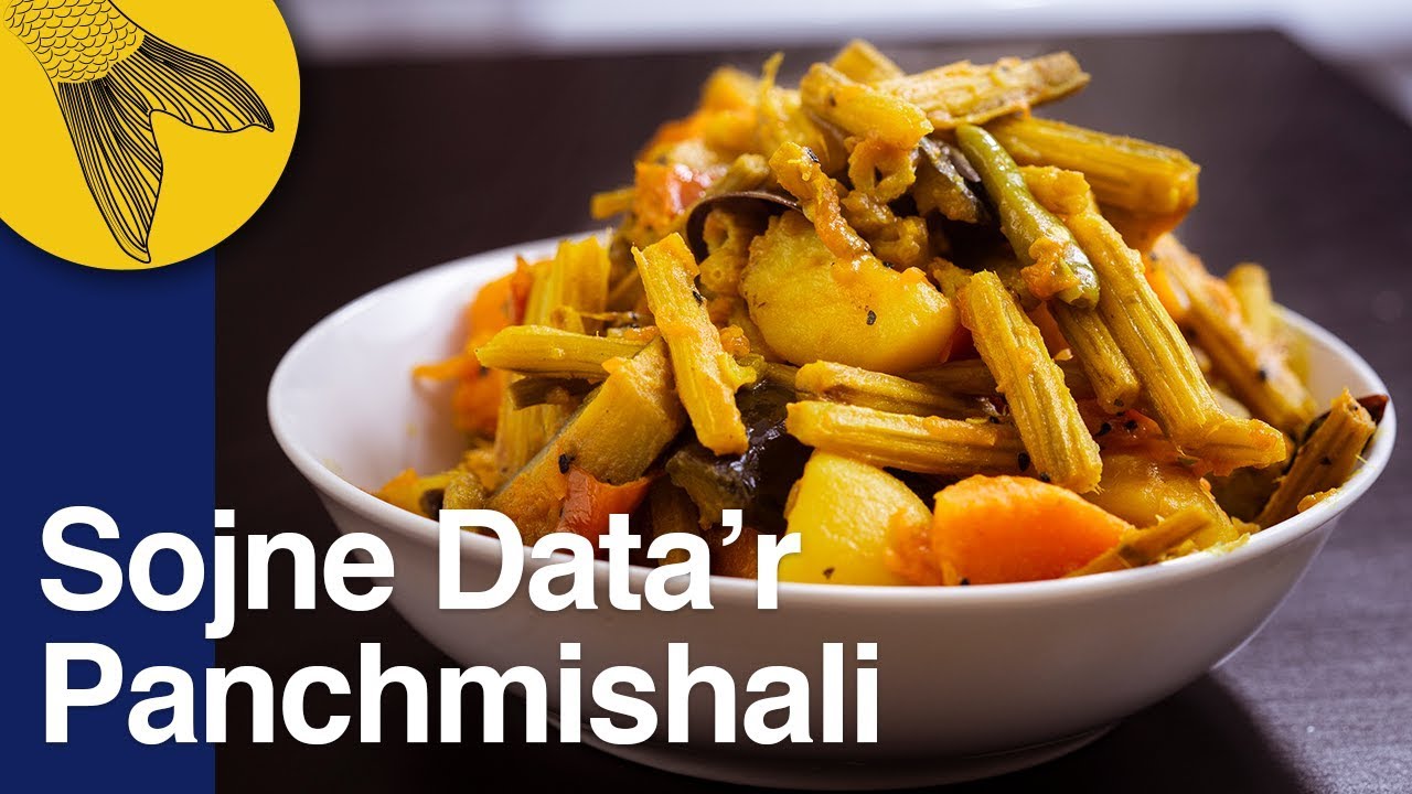 Shojne Data'r Panchmishali Tarkari—Drumsticks in a vegetable medley—spring-summer Bengali Recip