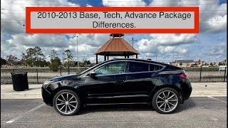 Explaining the differences in trim levels 20102013 Acura ZDX Base, Technology, and Advance models.