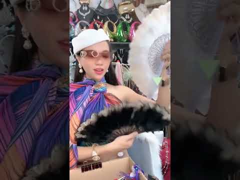 Quạt Gấp Lông Vũ Trắng | Phong Cách Đám Cưới