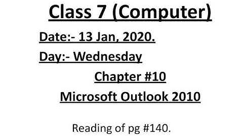 Class 7 (Computer), Chapter #10 Reading pg # 140 .