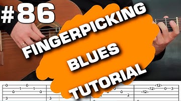 Fingerpicking Blues travis picking style acoustic tutorial (guitarclub4you)