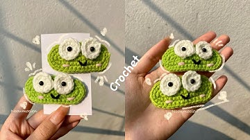 #2 Móc kẹp tóc ếch xanh bằng len 🐸| (hairclip) green frog hair clip made of wool