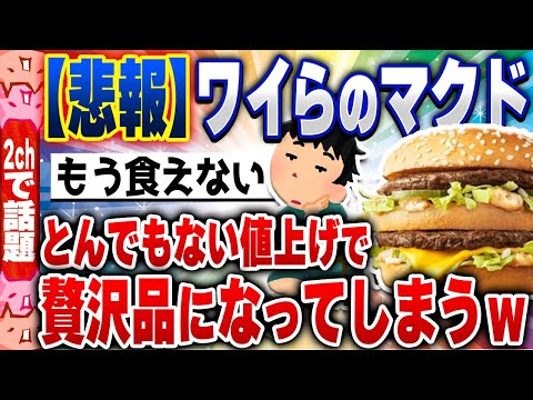 【2chスレまとめ】ワイらのマクドナルド、値上げで贅沢品になってしまう…5ch住民の反応 [ 雑学ゆっくり解説 ]