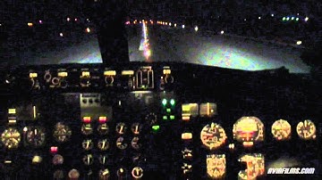 Boeing 737 cockpit video: landing, taxi, shutdown