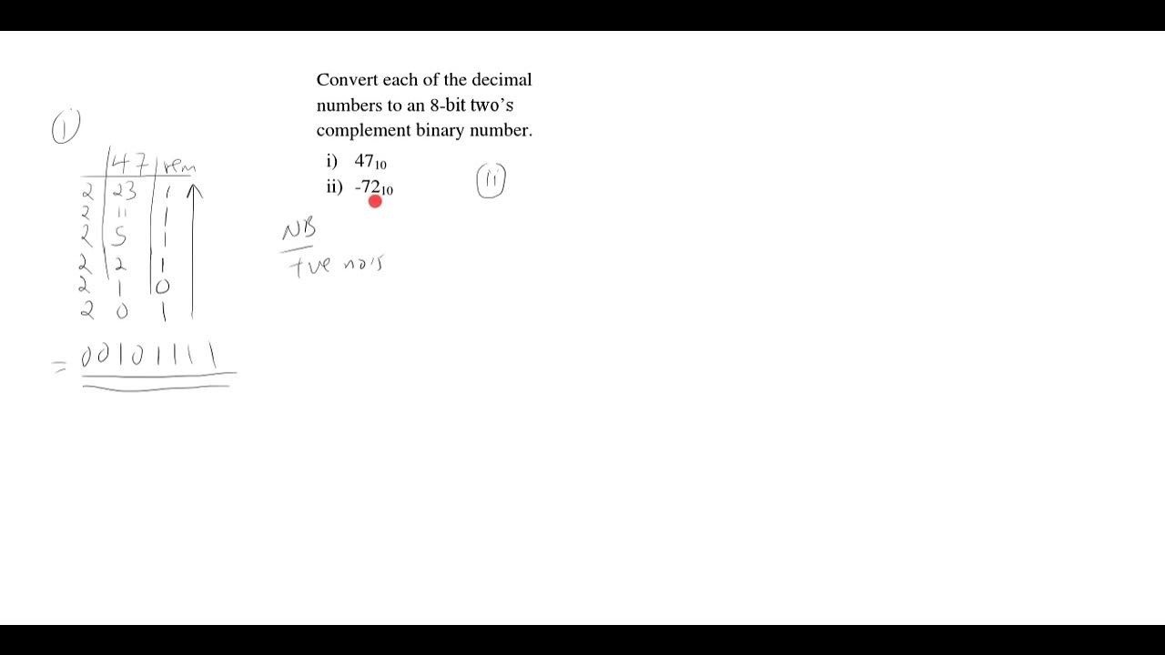 1. Convert each of the decimal numbers to an 8-bit two’s complement ...
