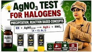 Silver Nitrate Test for halogens #organicchemistry #mastercadre #lecturercadre2026