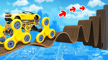 CARS CRASHING on LOG BRIDGE in GTA 5!