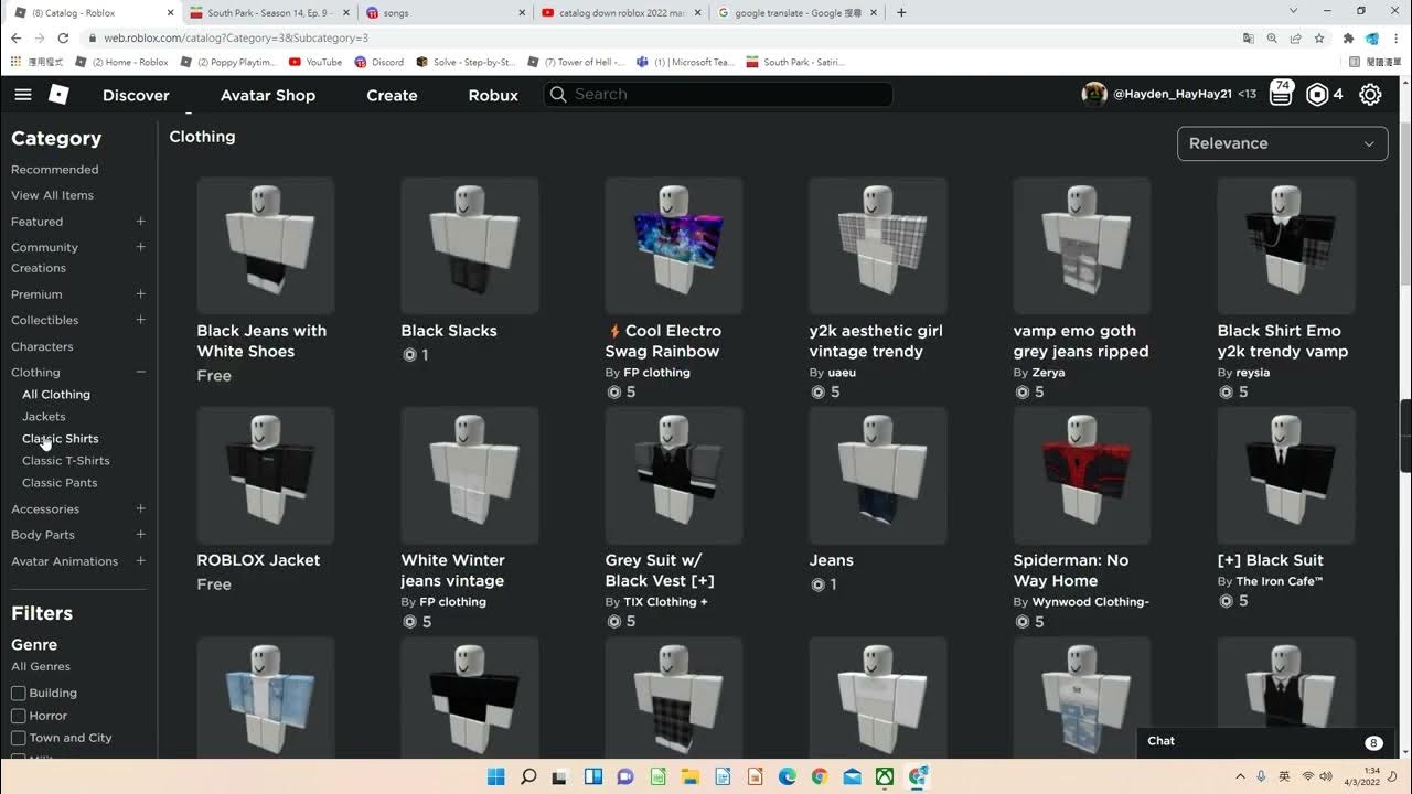Is the roblox catalog down? (March 4th 2022) YouTube