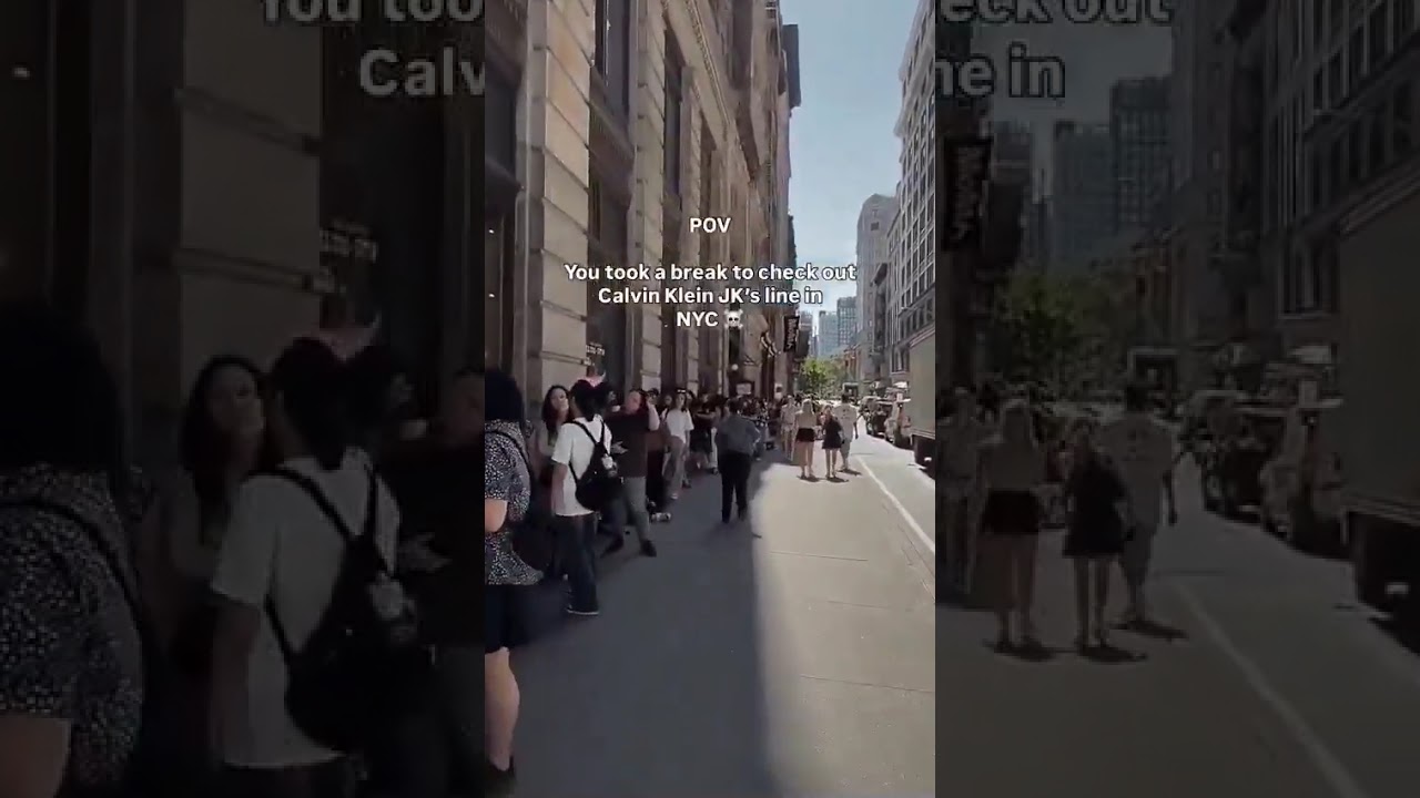 The queue for the Jungkook x Calvin Klein NYC pop-up is literally like two streets long😭🔥#ckjk #정국