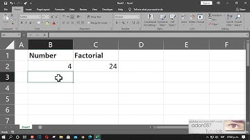Excel to obtain the factorial of a number