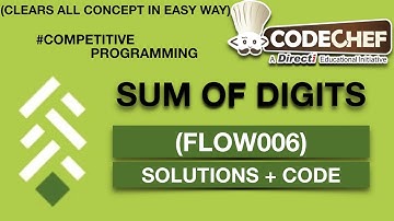 Program of Sum of Digits in a Number codechef  || Competitive Programming