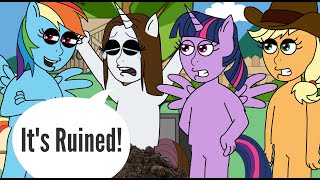 Rainbow Dash Ruins Raritys Mane