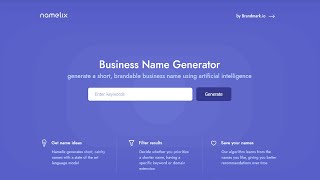 Discover the Perfect Brand Name with Namelix AI