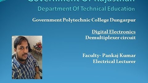 CS 205 Demultiplexer circuit By Pankaj Kumar GPC Dungarpur