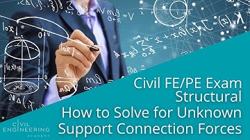 Civil FE/PE Exam - Structural - How to Solve for Unknown Support Connection Forces