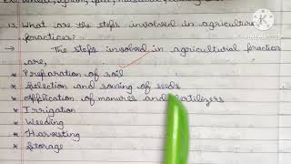 what are the steps involved in Agricultural practices/#science