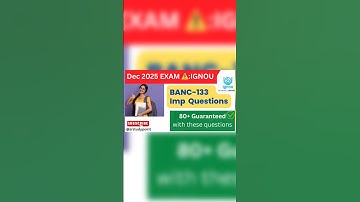IGNOU BANC-133 most important questions dec 2025| last minute revision/80+Guaranteed#ignou#ignouexam
