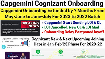 Cognizant New Joining Date Updates Capgemini Joining Extended By 7 Months LOI Cancelled Mail 2023-21