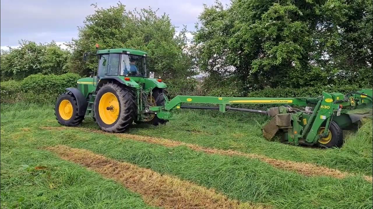 John Deere 7810 and 630 mower mowing silage in Croagh Co.Limerick YouTube