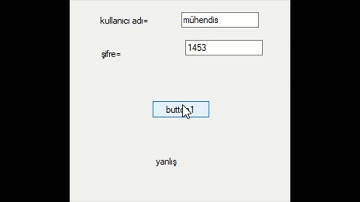 8.Örnek = C# Kullanıcı Adı Ve Şifre Doğru Veya Yanlış Olduğunu Yapan Uygulama