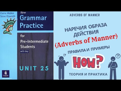 Урок 25-Наречия образа действия (Adverbs of Manner): правила и примеры Английский pre-entermediate.