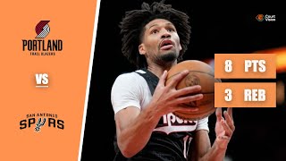 Shaedon Sharpe - 8 Points, 3 Rebounds vs Spurs - Game 4 - 2026 Playoffs