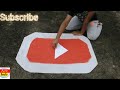 YOUTUBE LOGO # you tube logo making # big art attack - youtube play button