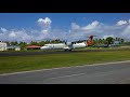 Fiji Airways take-off from Funafuti  in Tuvalu. 11/7 2017