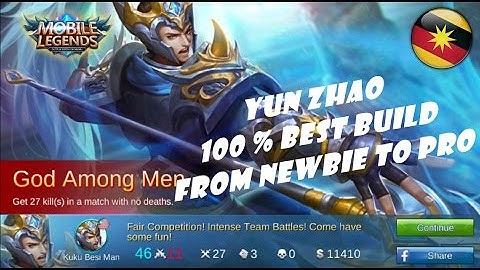 Mobile Legends Gameplay Yun Zhao : 0 Death 15 Legendaries