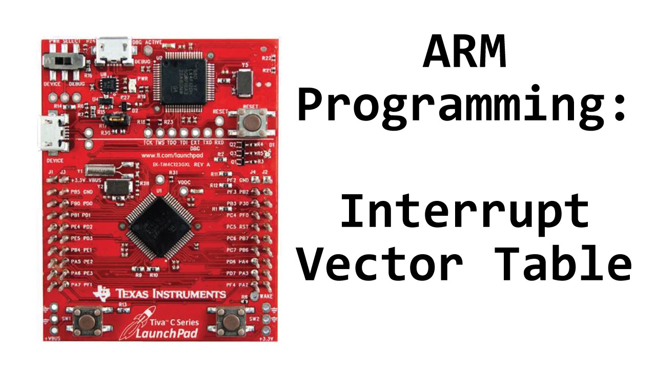 Tm4c123 Tutorial Interrupt Vector Table Adding Functions To The Table Youtube