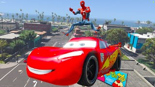 HOMEM ARANHA MANOBRAS INCRÍVEIS COM MCQUEEN.exe no GTA 5 !!!