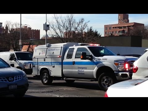 Rare North Shore university hospital emergency medical services responding in heavy traffic