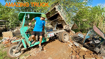 Công nông siêu khoẻ một khối chở cát | Máy xúc múc cát | ô tô chở cát / excavator truck