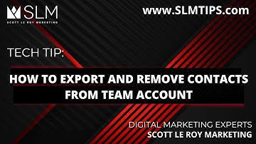 Tech Tip: How to Export and Remove Contacts from Team Account