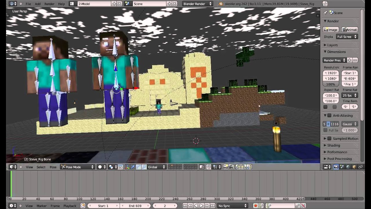 How To Animate Minecraft Using Blender - how to make roblox blender animations ep 1 texturing the rig