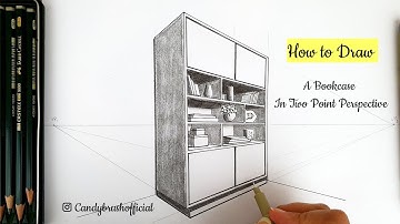 How to Draw A Bookcase In Two Point Perspective | Step By Step