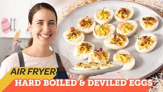 Air Fryer Hard Boiled and Deviled Eggs Recipe Cooking with Cosori air fryer recipes