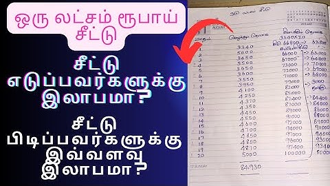 சீட்டு என்றால் என்ன/ஒரு லட்சம் ரூபாய் சீட்டு பிடிப்பது எப்படி? How to Calculate Profit For