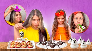 Eu E Minha Irmãzinha Experimentamos Doces Ustadores Do Halloween