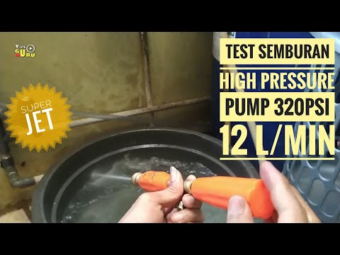 Test Pompa High Pressure Pump 320psi 12 L/Min Apa Benar. 